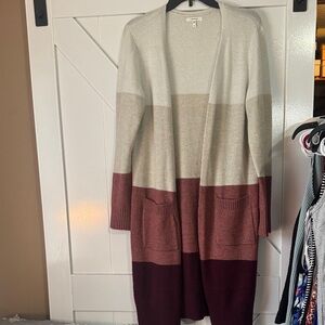 Maurices Colorblock Open Front Cardigan